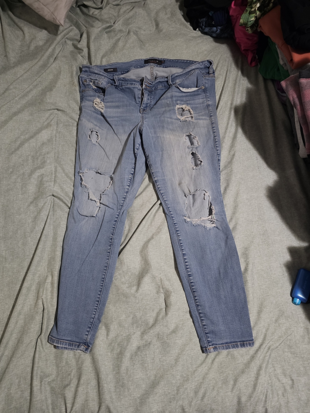 Torrid Distressed Light Blue Women's Jeans - Classic Ripped Skinny